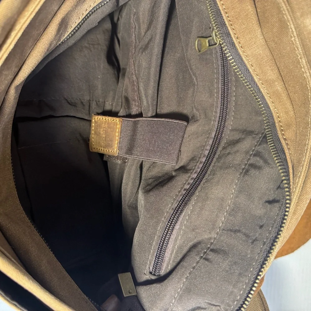 Lifewit Vintage Brown Leather and Canvas Messenger Bag